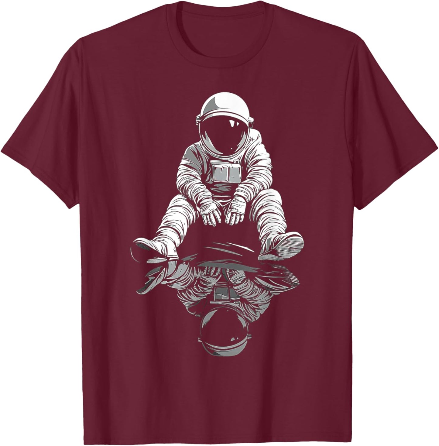 Astronaut Graphic Illustration Astronaut T-Shirt - T-Shirt | Maroon