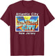 Atlantic City New Jersey NJ Large Letter Postcard 2 Gift T-Shirt - T-Shirt | Maroon