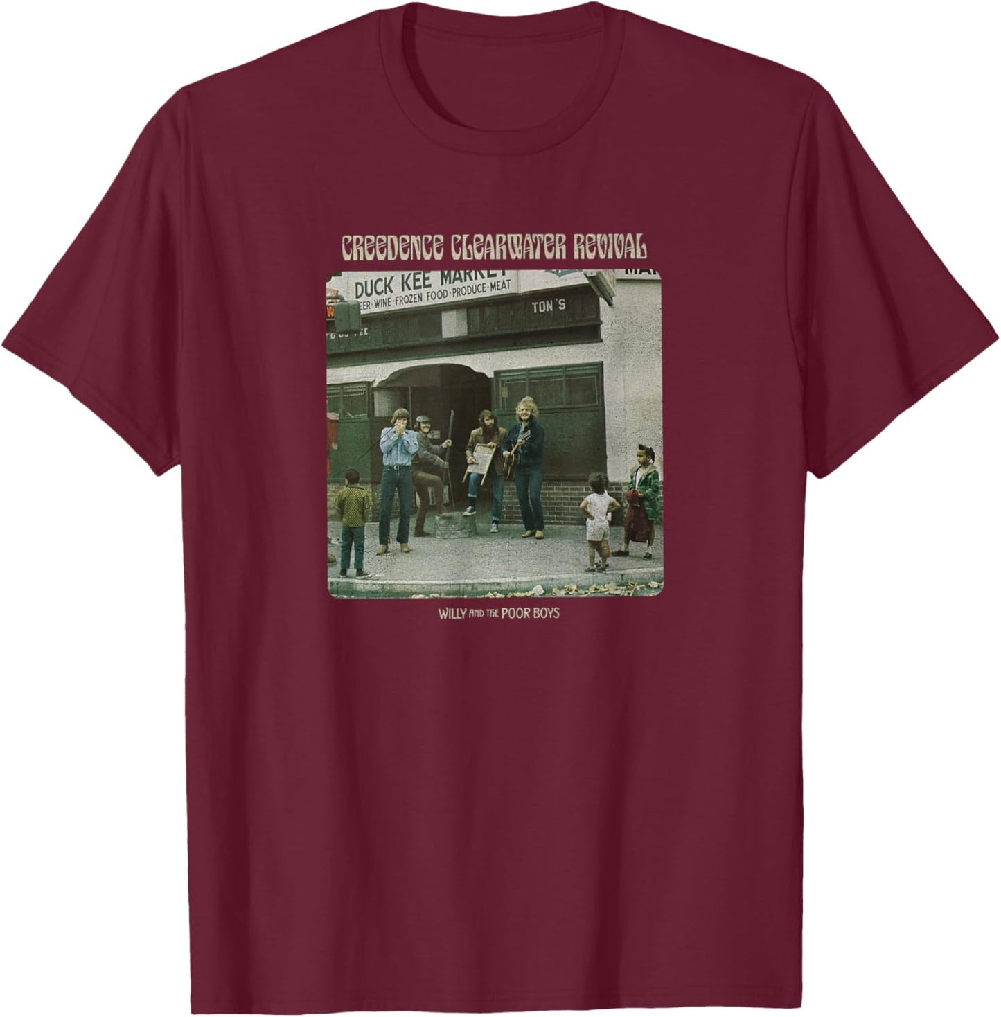 Creedence Clearwater Revival Willy & The Poor Boys T-Shirt - T-Shirt | Maroon