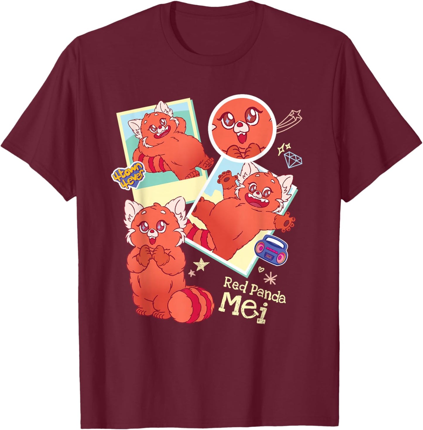 Disney and Pixar’s Turning Red Panda Mei Cute 4 Town 4Ever T-Shirt - T-Shirt | Maroon