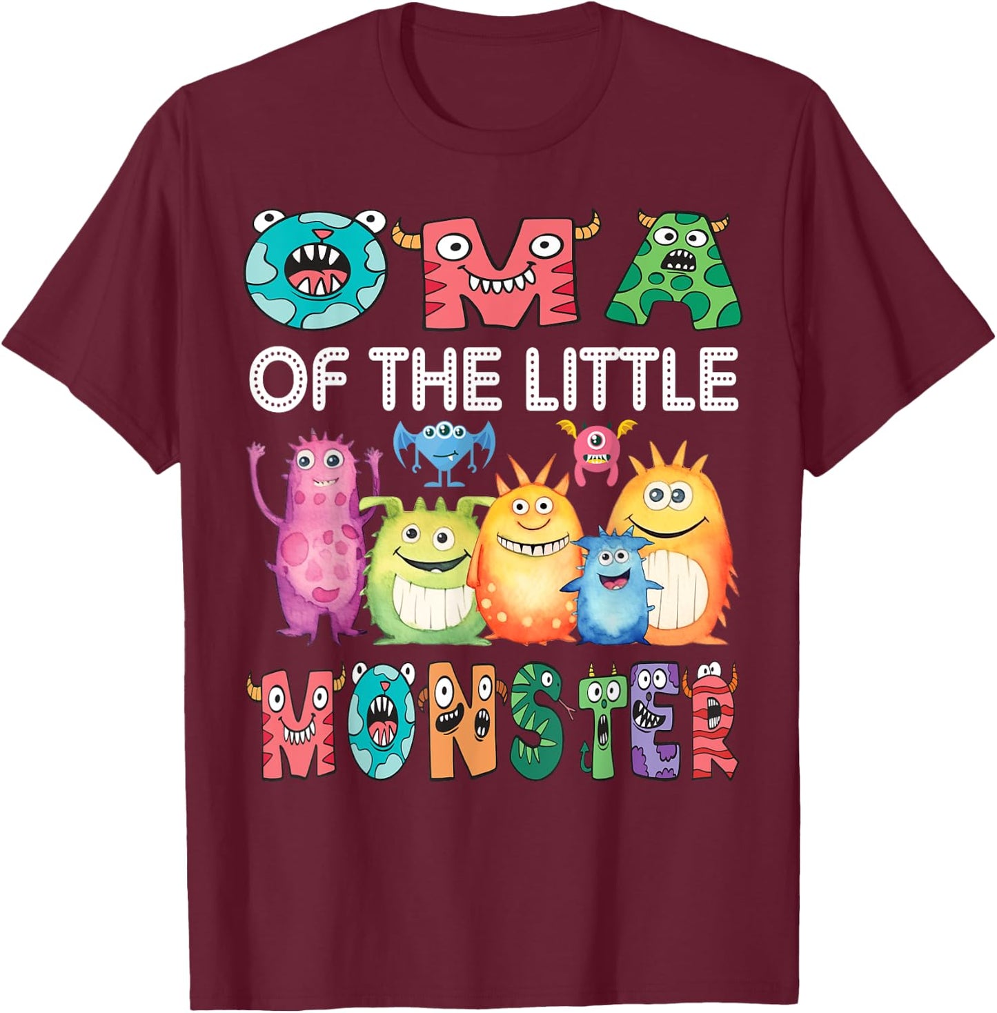 Oma Of The Little Monster Kids 1St Birthday Party T-Shirt - T-Shirt | Maroon