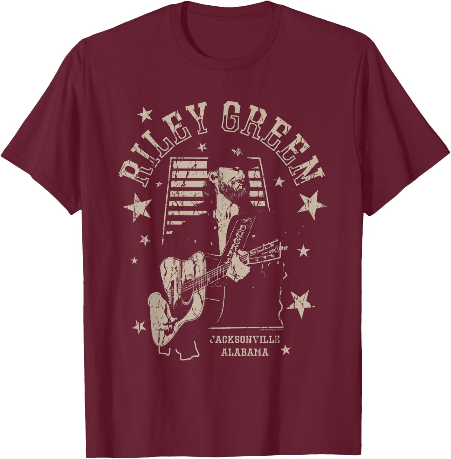 Riley Green Jacksonville Alabama Country Music Artist T-Shirt - T-Shirt | Maroon