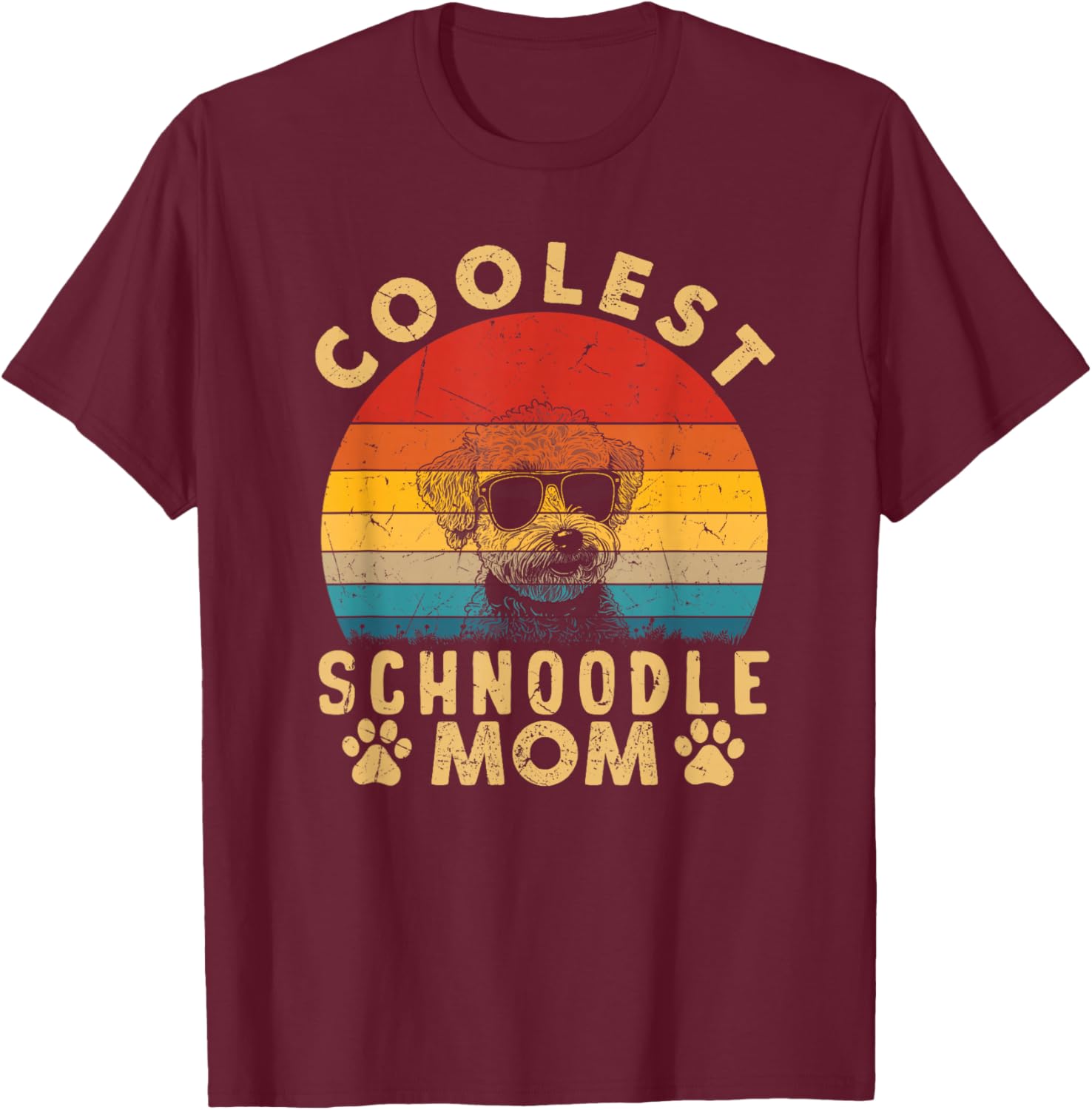 Coolest Schnoodle Dog Mom Women Gifts Vintage Mothers Day T-Shirt - T-Shirt | Maroon