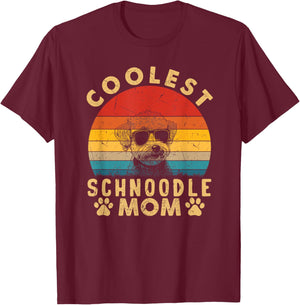 Coolest Schnoodle Dog Mom Women Gifts Vintage Mothers Day T-Shirt - T-Shirt | Maroon