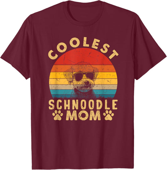 Coolest Schnoodle Dog Mom Women Gifts Vintage Mothers Day T-Shirt - T-Shirt | Maroon