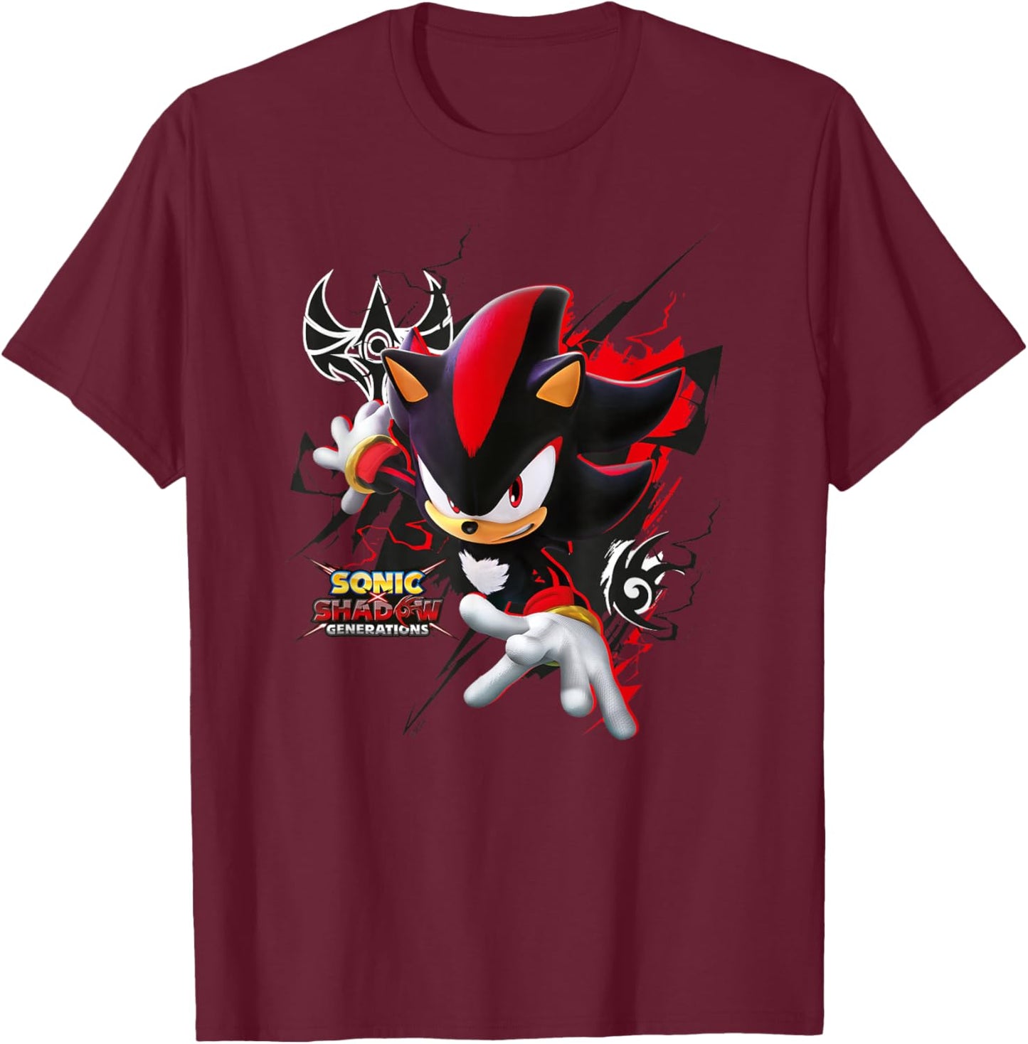 Sonic The Hedgehog, Sonic X Shadow Generations - Unleashed T-Shirt - T-Shirt | Maroon
