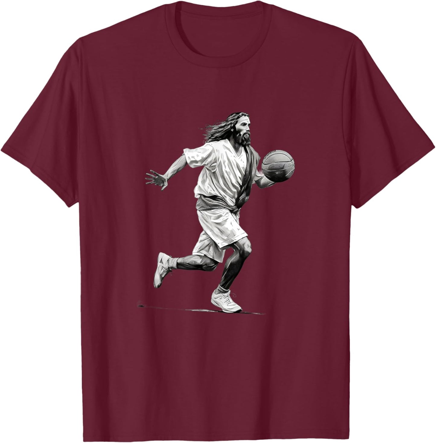 Jesus Christ Playing Basketball - Jesus Legend Team Heaven T-Shirt - T-Shirt | Maroon