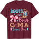 Boots or Bows Gender Reveal Decorations G-Ma Loves You T-Shirt - T-Shirt | Maroon