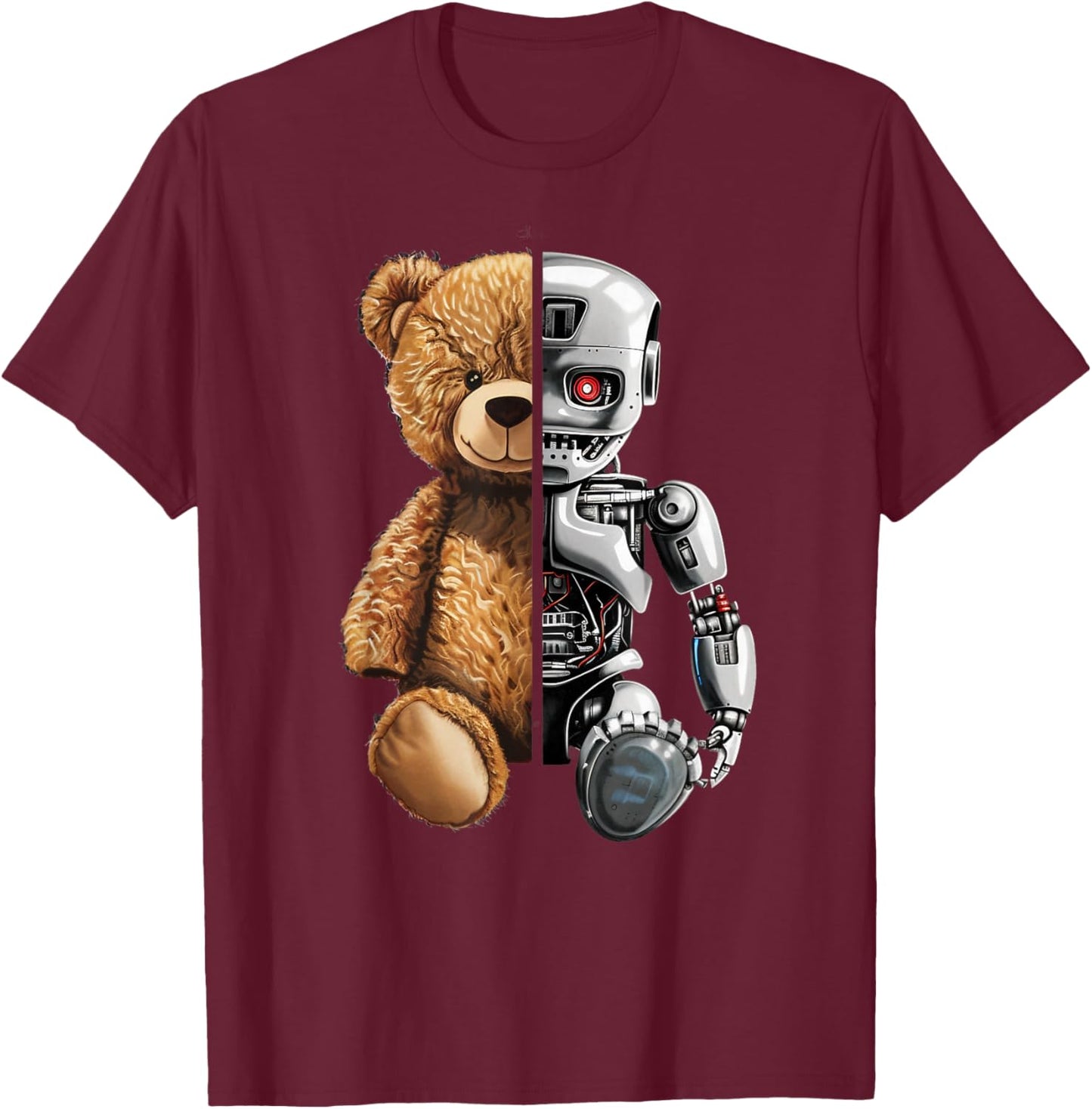 Robotics Animal Lover Teddy Robot Bear Robots Art T-Shirt - T-Shirt | Maroon