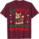 Cute Cardigan Welsh Corgi Dog Christmas On The Naughty List T-Shirt - T-Shirt | Maroon