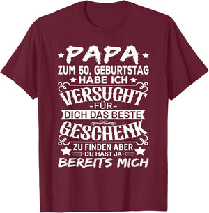 50 Geburtstag Papa 50er Mann 50 Jahre Vater Männer T-Shirt - T-Shirt | Maroon