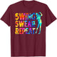 Water Color Swing Swear Repeat Funny Golf Club Men Women T-Shirt - T-Shirt | Maroon
