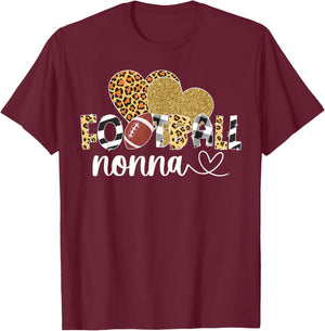 Football Nonna Heart Grandma Nonna Of A Football Player T-Shirt - T-Shirt | Maroon