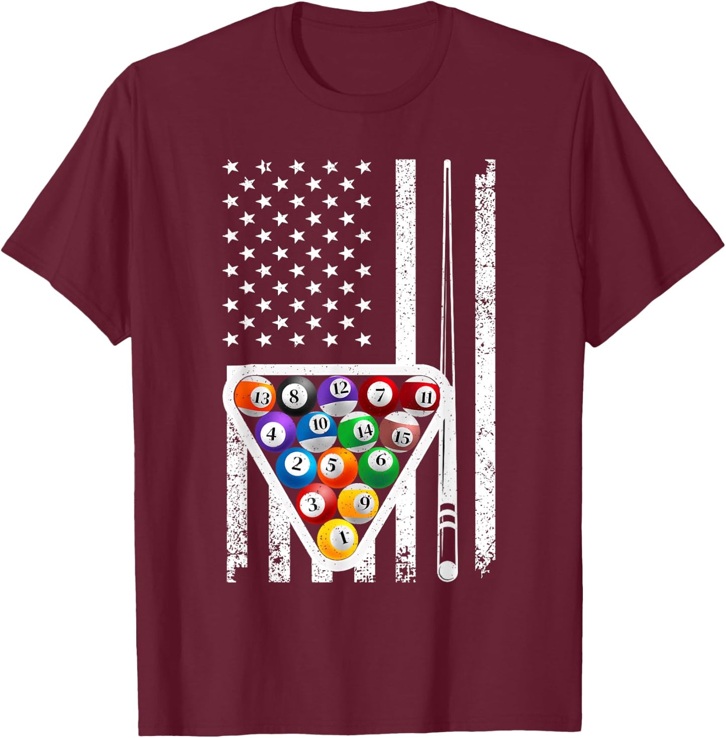 Funny Pool Art Women Billiards Player Billiard Lover T-Shirt - T-Shirt | Maroon