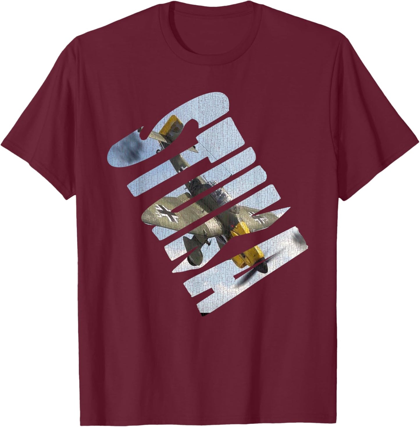 Stuka Junkers Ju 87 WW2 German Warbird Aviation Hobbyist T-Shirt - T-Shirt | Maroon