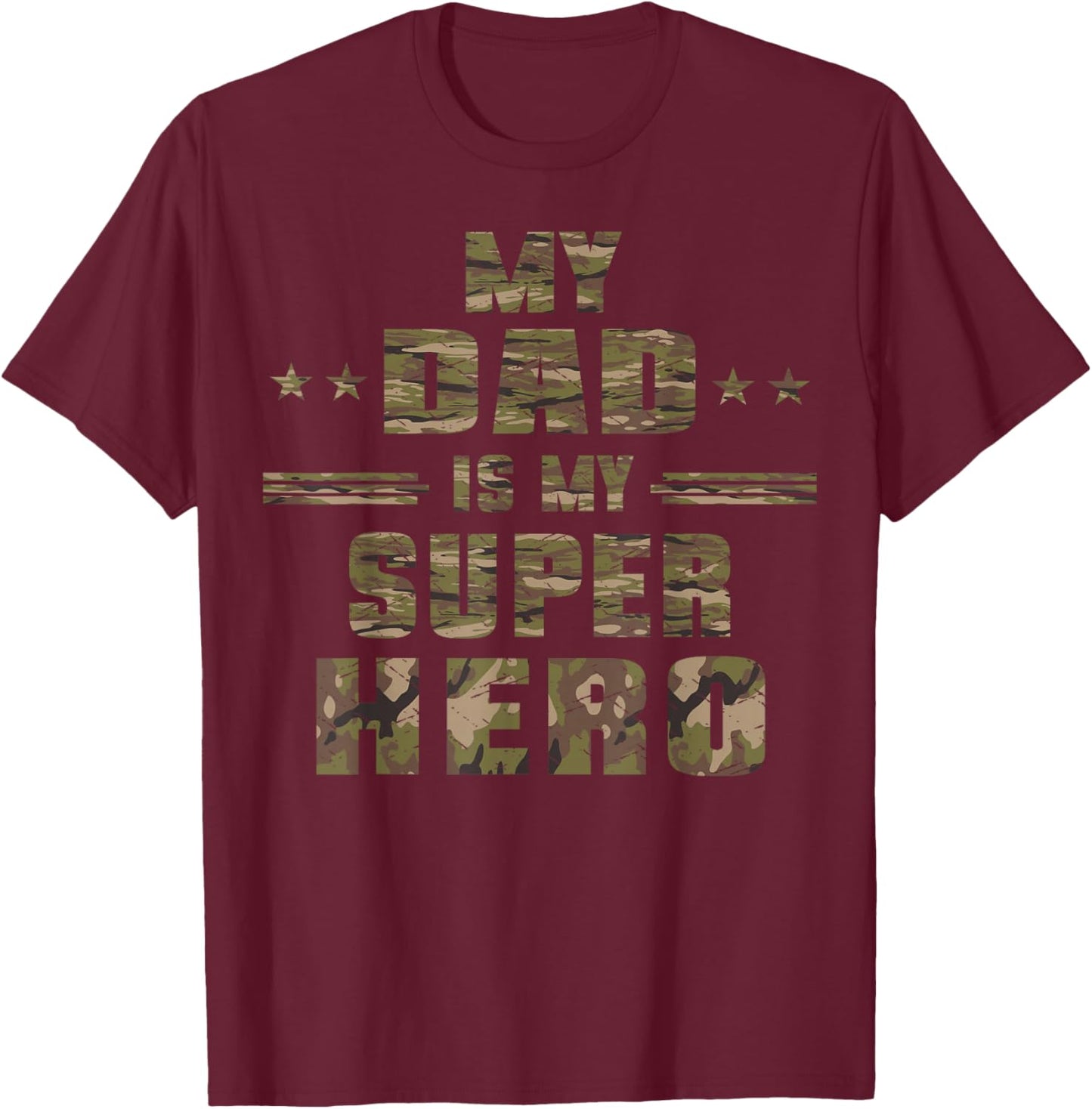 My Dad Is My Super Hero Daddy Pa Fathers Day T-Shirt - T-Shirt | Maroon