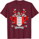 Delaney Coat of Arms | Delaney Surname Family Crest T-Shirt - T-Shirt | Maroon