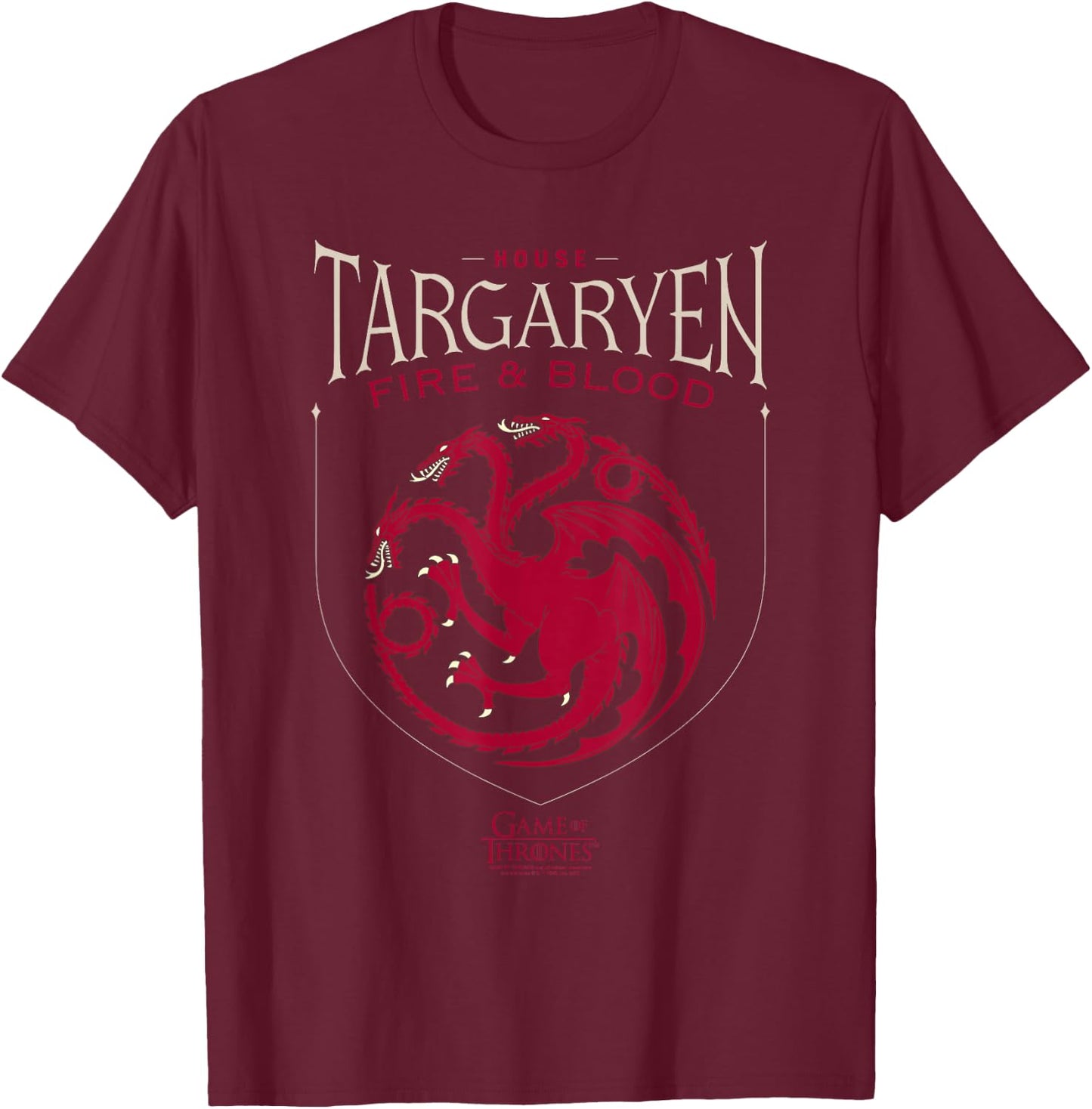 Game of Thrones House Targaryen Sigil T-Shirt - T-Shirt | Maroon