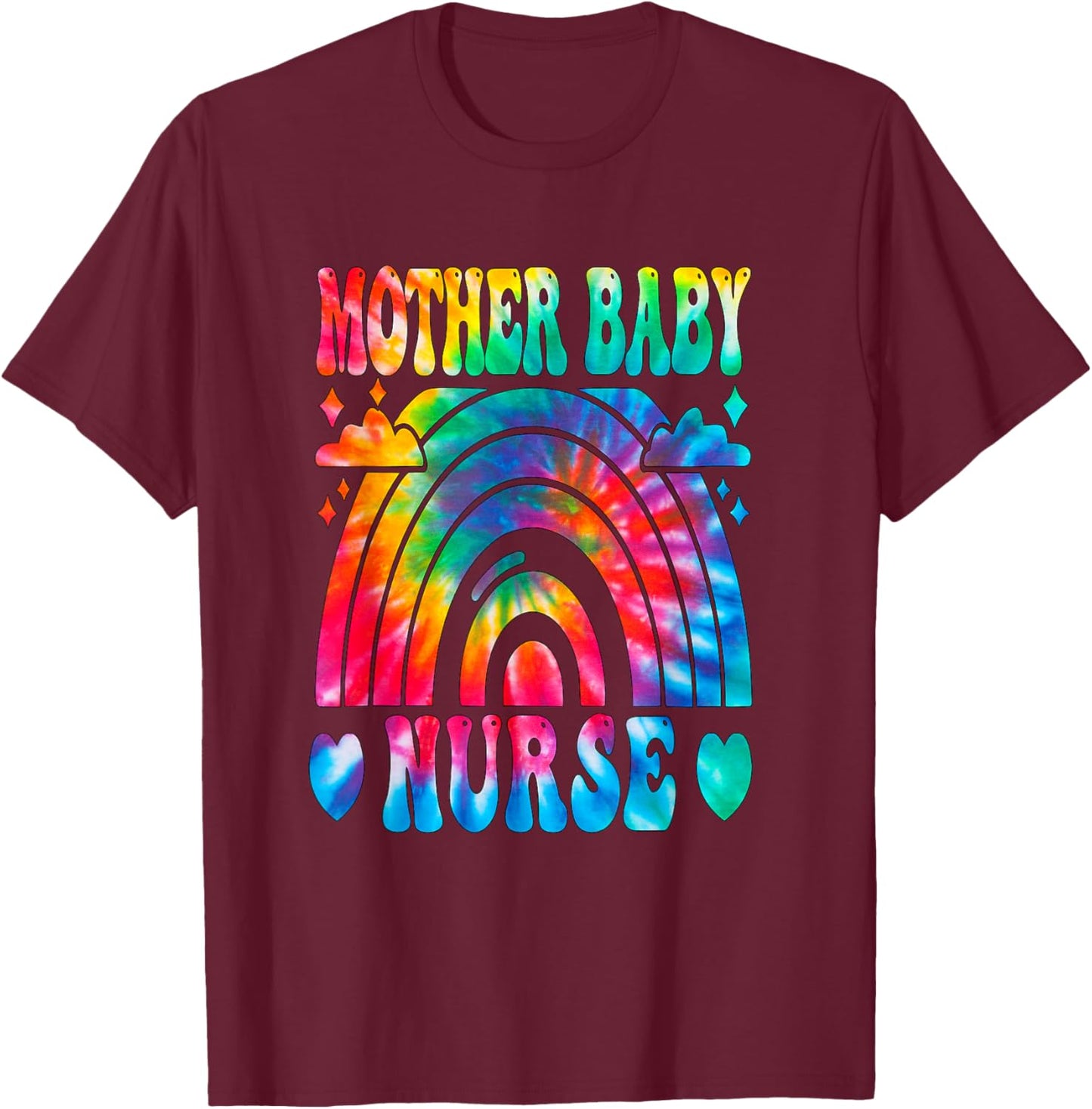 Postpartum Mother Baby Nurse Mom Baby Postpartum Nursing T-Shirt - T-Shirt | Maroon