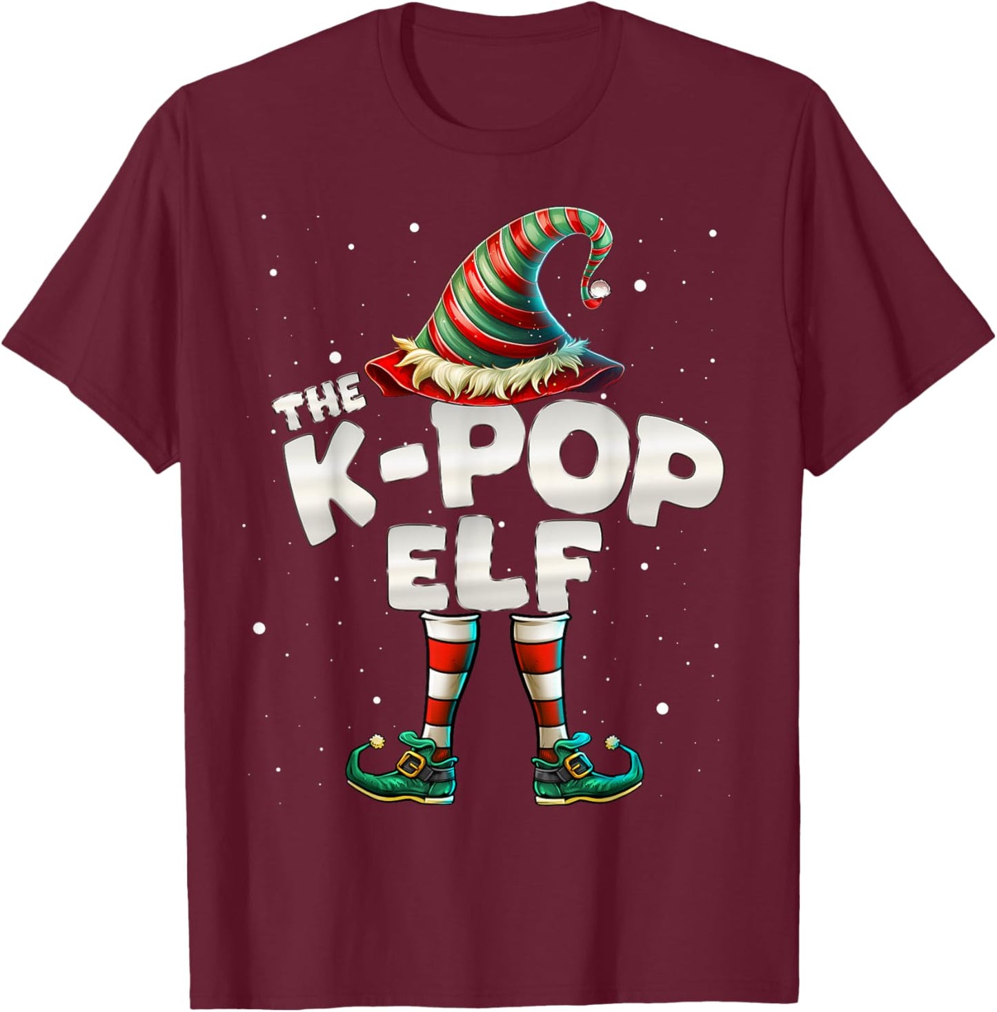 I'm The K-Pop Elf Family Matching Group Christmas Party T-Shirt - T-Shirt | Maroon