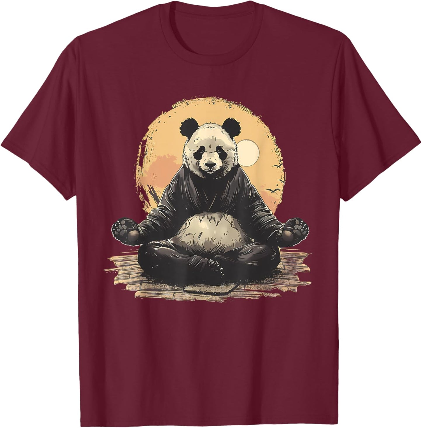 Bear Meditation Buddhist Hindu Zen Buddha Spirituality T-Shirt - T-Shirt | Maroon