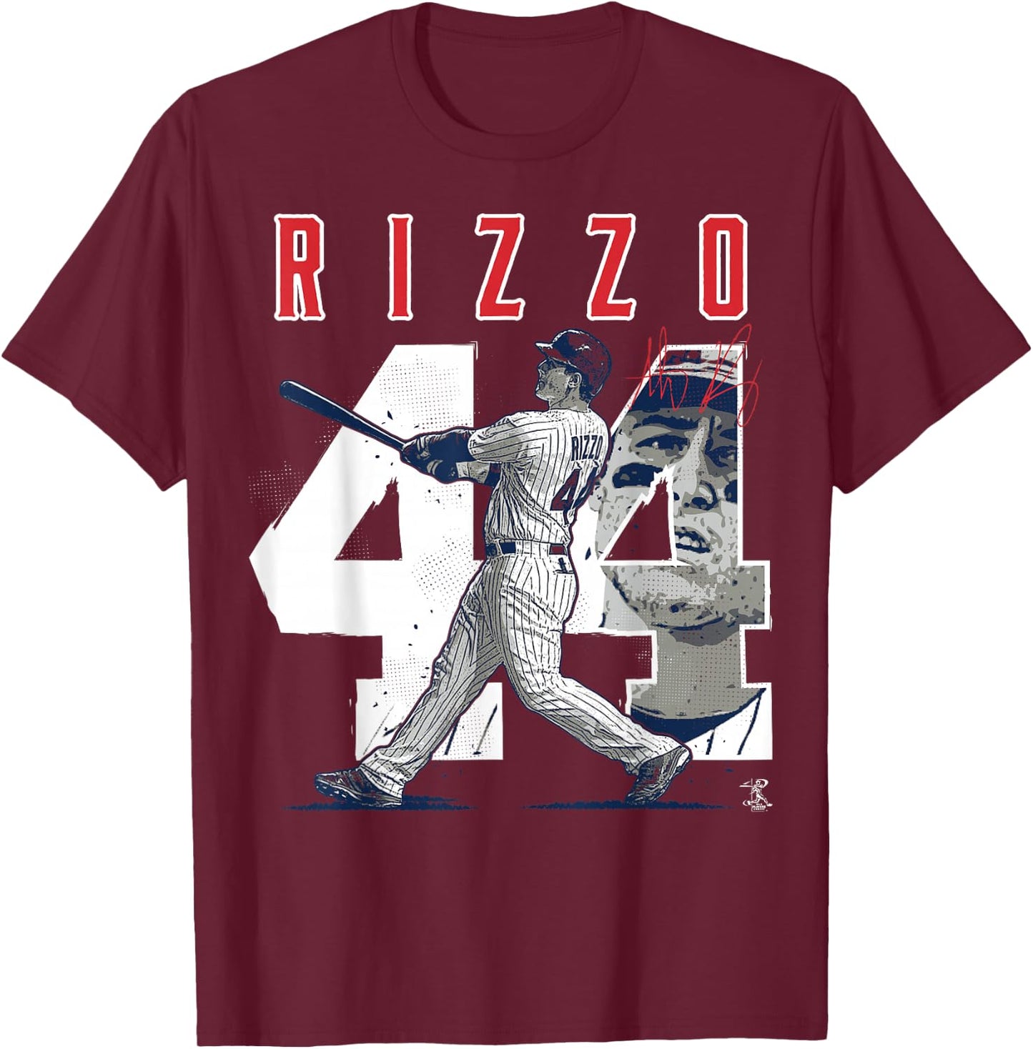 Anthony Rizzo Number & Portrait - Apparel T-Shirt - T-Shirt | Maroon