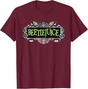 Kids Beetlejuice Snake Large Movie Logo T-Shirt - T-Shirt | Maroon