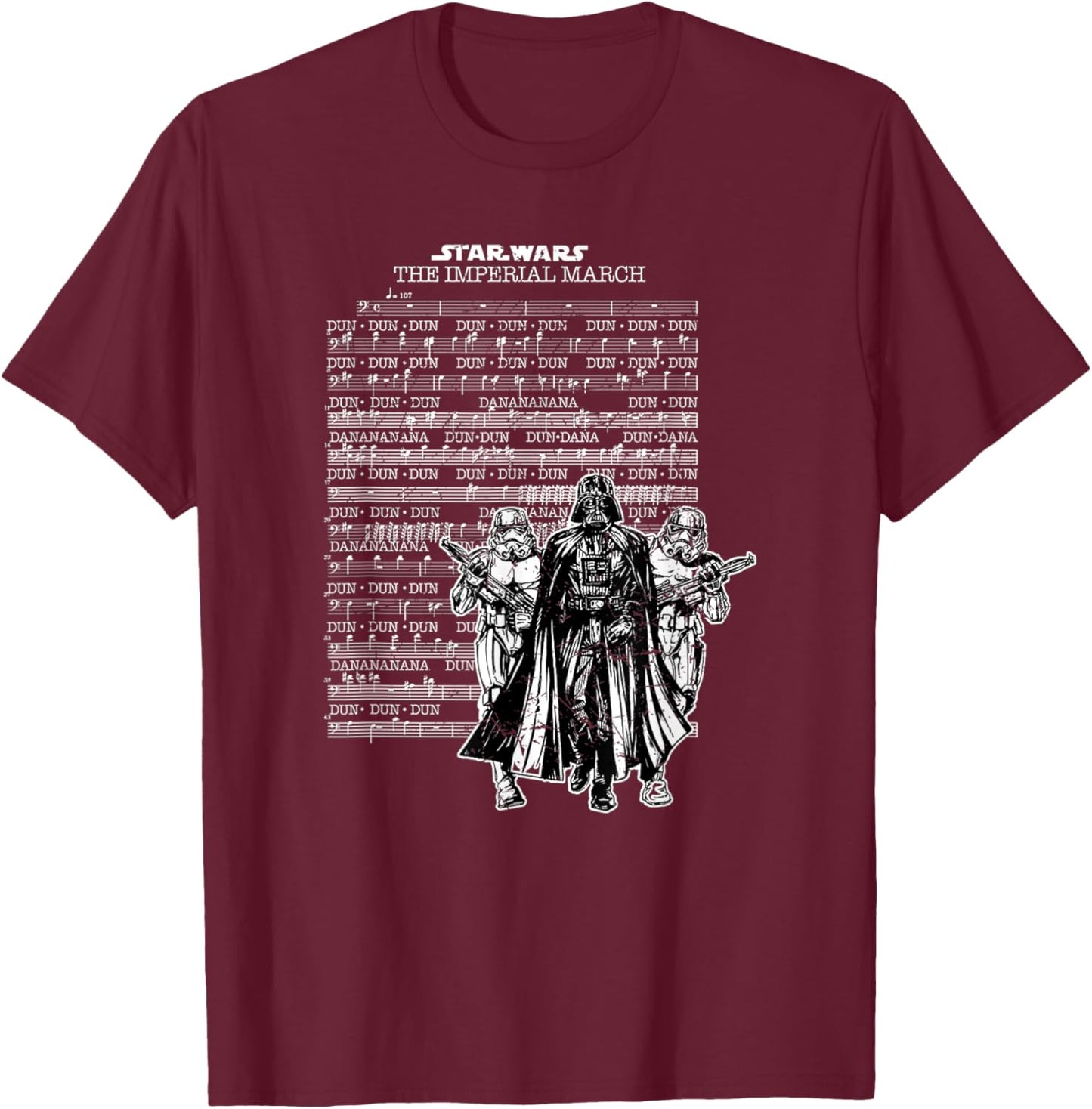 Star Wars Classic Imperial March Partitures Group Shot V2 T-Shirt - T-Shirt | Maroon