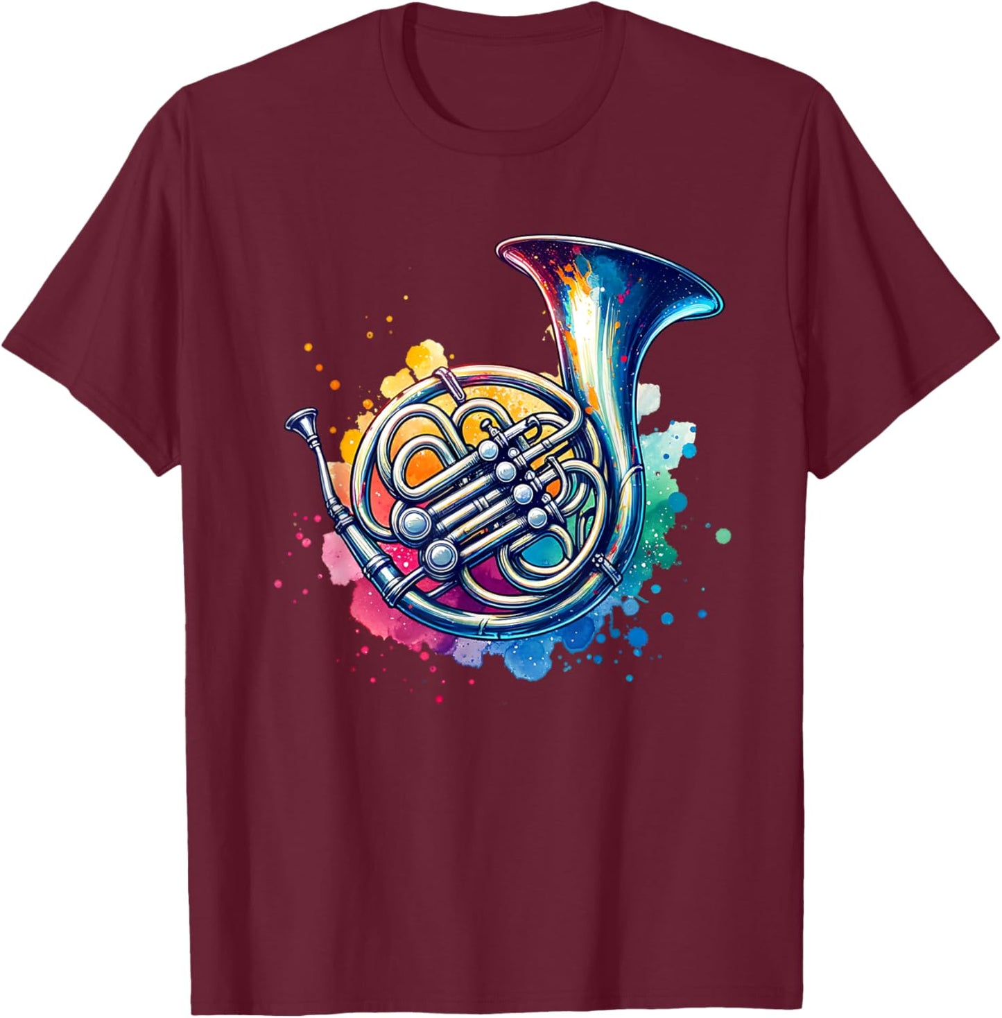 Buntes Waldhorn T-Shirt - T-Shirt | Maroon