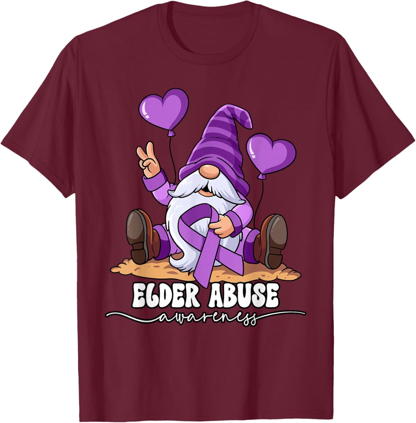 Elder Abuse Awareness T-Shirt - T-Shirt | Maroon
