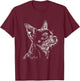 Chihuahua Dog Face Line Art Design , Small, Black T-Shirt - T-Shirt | Maroon