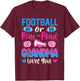 Football Or Pom Poms Grandma Loves You Gender Reveal Party T-Shirt - T-Shirt | Maroon