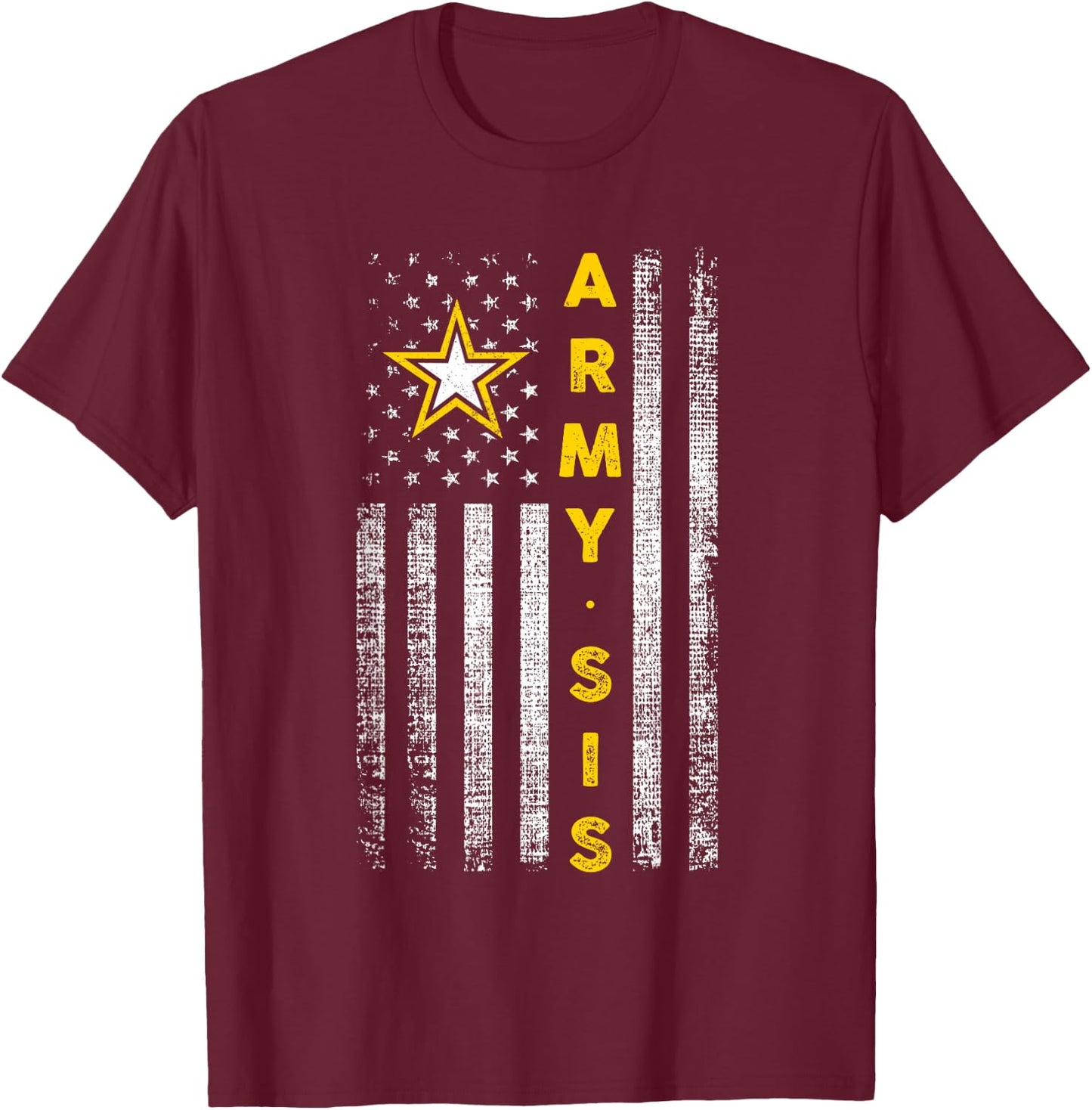 Patriotic Army Sister - United States Flag T-Shirt - T-Shirt | Maroon