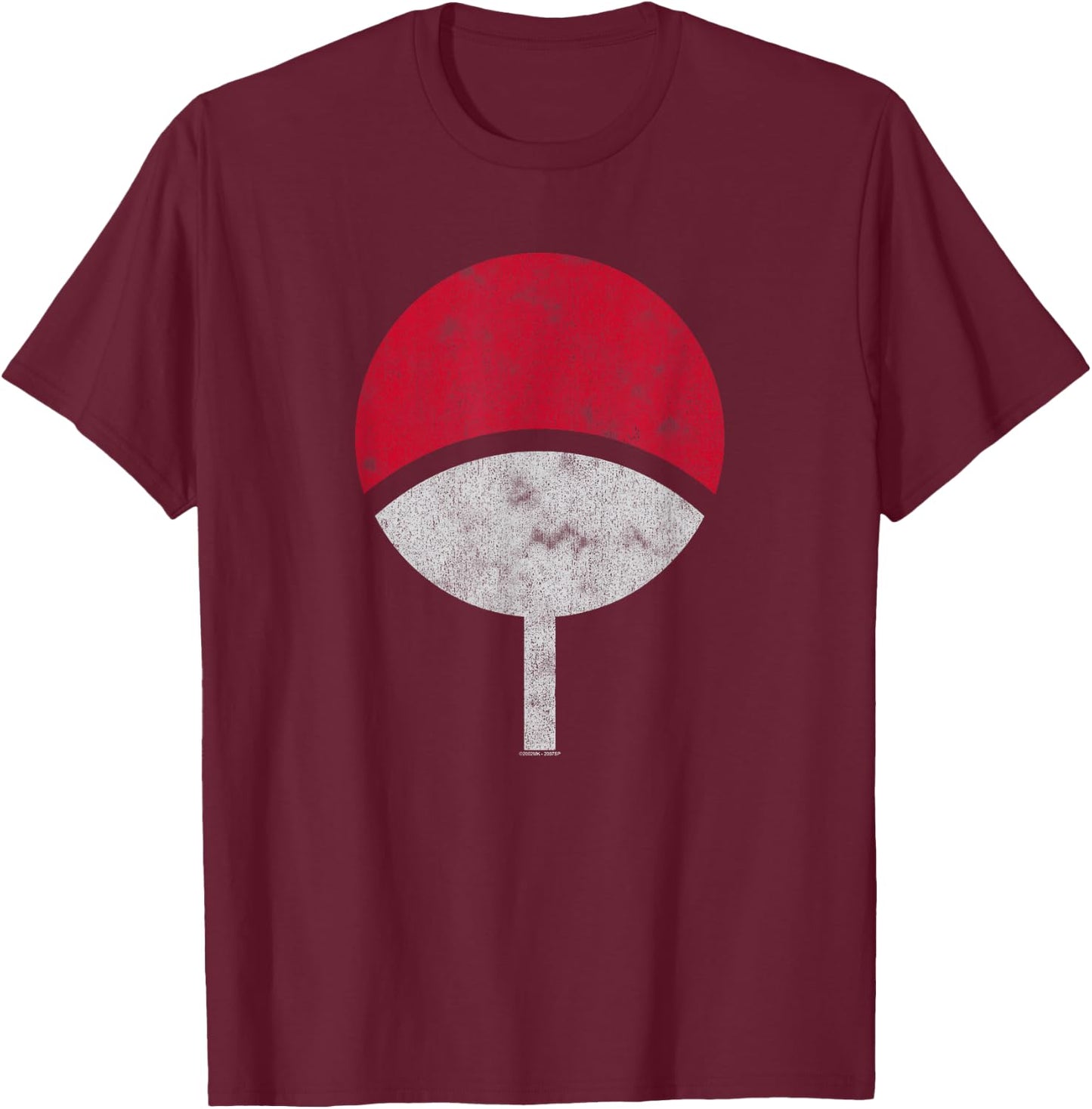 Naruto Shippuden Sasuke Uchiha Symbol Desperate T-Shirt - T-Shirt | Maroon