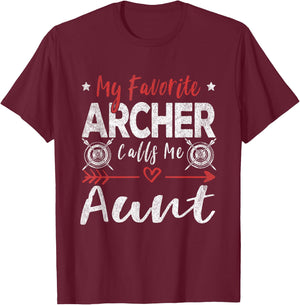 My Favorite Archer Calls Me Aunt Archery T-Shirt - T-Shirt | Maroon