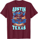 Texas Pride Keep It Weird Austin - On Back Austin Bats T-Shirt - T-Shirt | Maroon