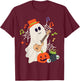 Hawaiian Ukulele Uke Halloween Ghost T-Shirt - T-Shirt | Maroon