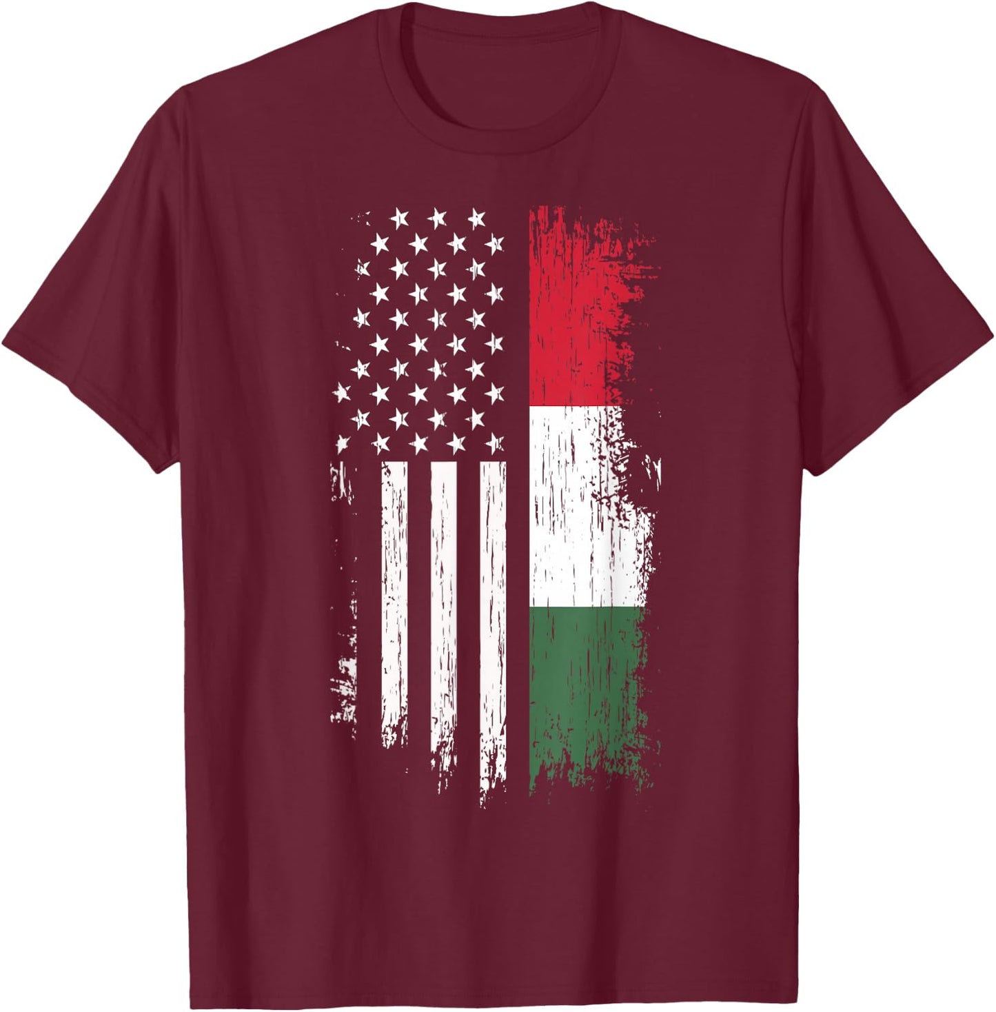 Hungarian American Flag - Pride Hungary USA Shirt T-Shirt - T-Shirt | Maroon