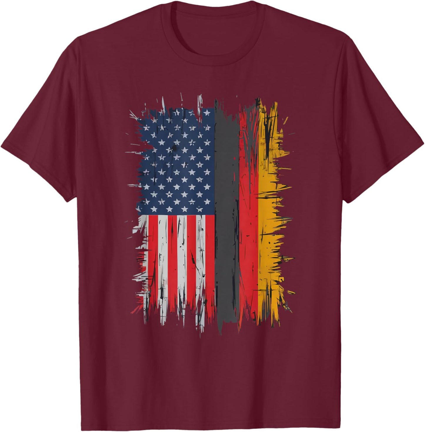 Half German Half American USA Flag Germany America T-Shirt - T-Shirt | Maroon
