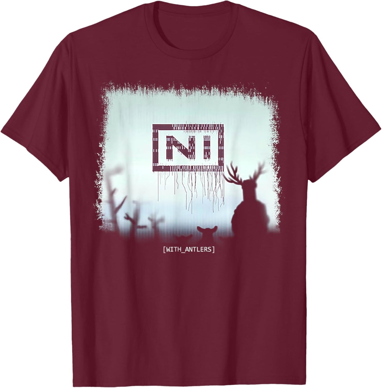 Ni With Antlers T-Shirt - T-Shirt | Maroon
