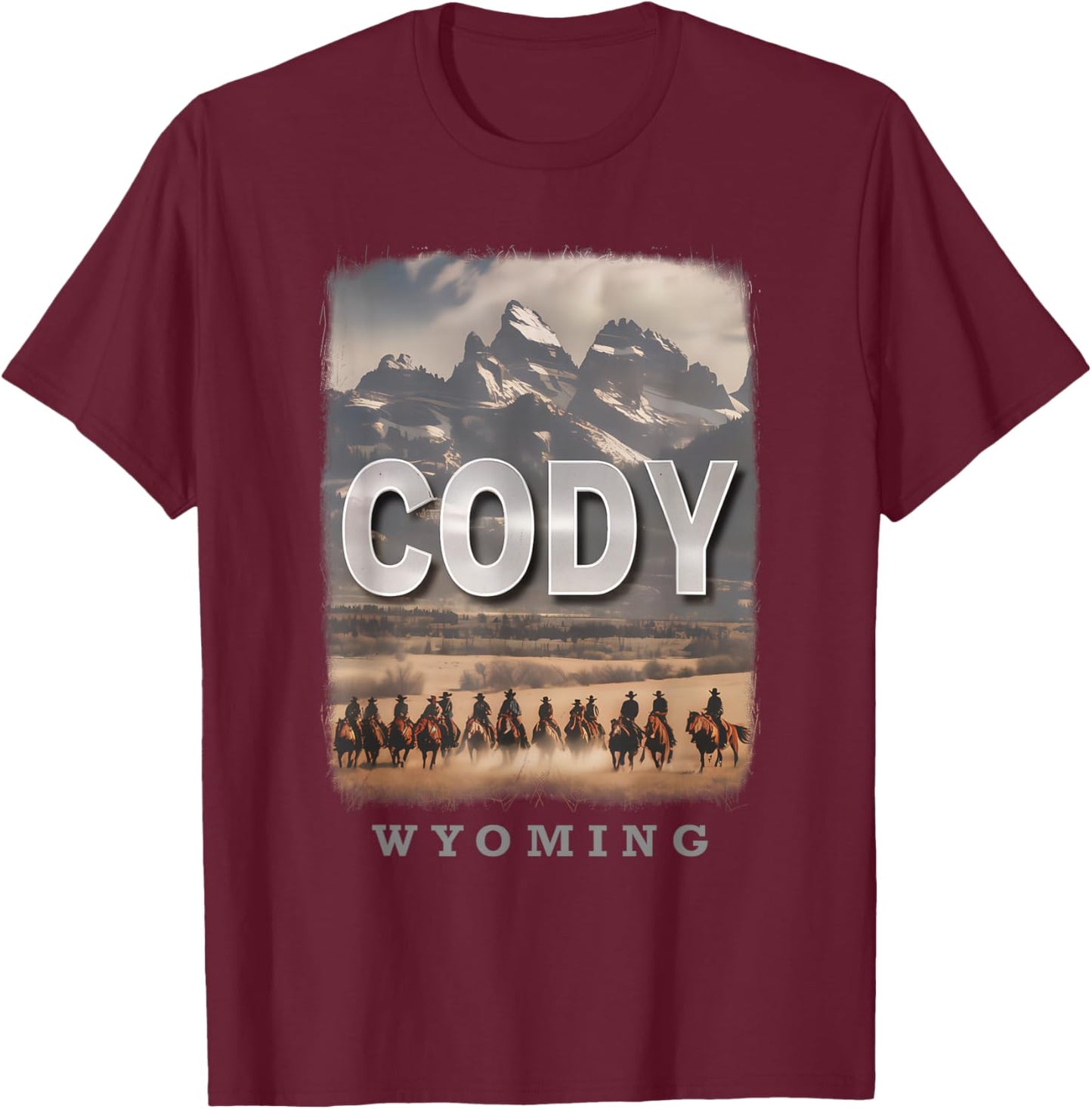 Cody Wyoming WY Wild West Adventure SD210 T-Shirt - T-Shirt | Maroon