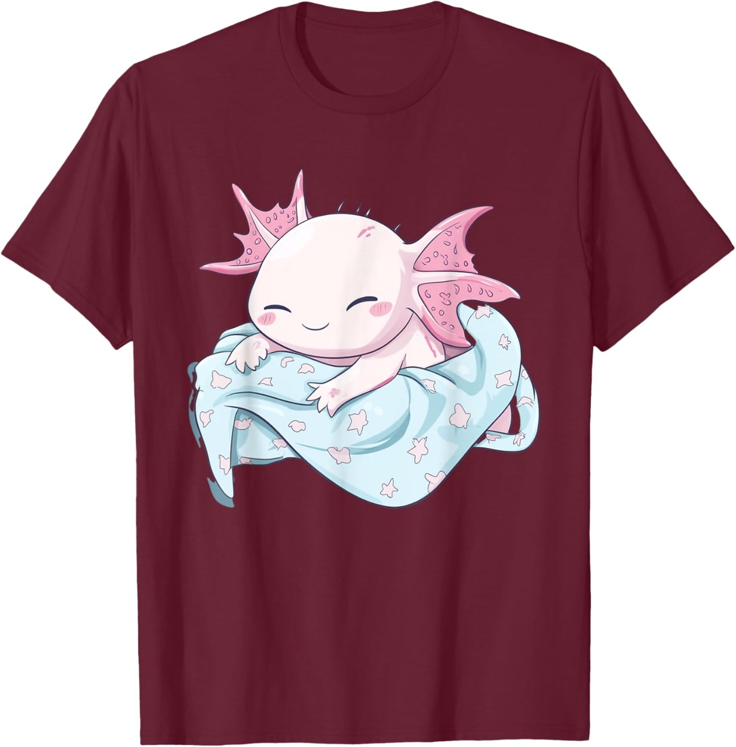 Axolotl Cute Graphic Sleepwear Pyjamas T-Shirt - T-Shirt | Maroon