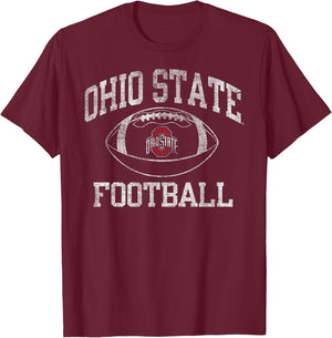 Ohio State Buckeyes Football Intensity Black T-Shirt - T-Shirt | Maroon