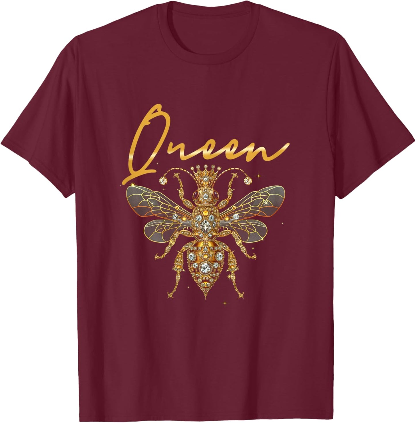 Queen Bee Jewellery Jewels Sweet Beekeeping Beekeeper T-Shirt - T-Shirt | Maroon