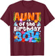 Aunt Under Sea Birthday Party Boys Ocean Sea Animals Themed T-Shirt - T-Shirt | Maroon