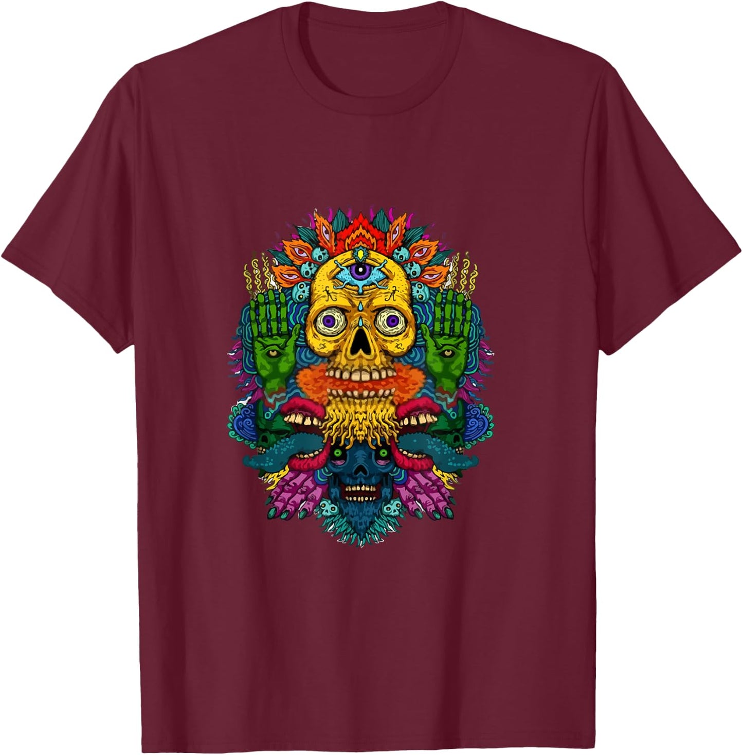 Awesome Ayahuasca Lover DMT Designs - Shaman Style T-Shirt - T-Shirt | Maroon