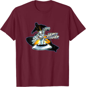 Marvel Comics Retro Classic Silver Surfer Space Epic Poster T-Shirt - T-Shirt | Maroon