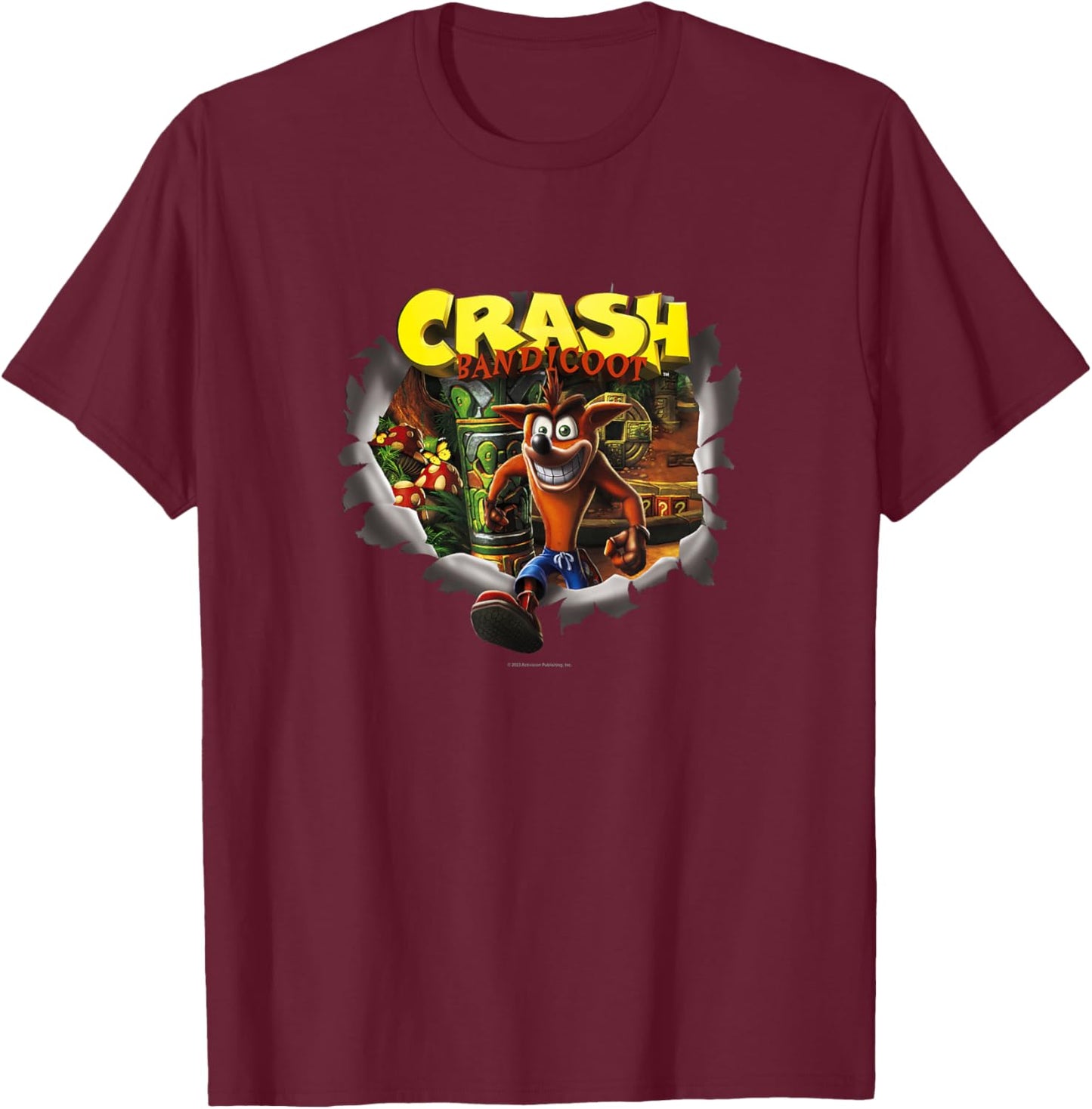 Crash Bandicoot Vintage Island Breakthrough Game Poster T-Shirt - T-Shirt | Maroon