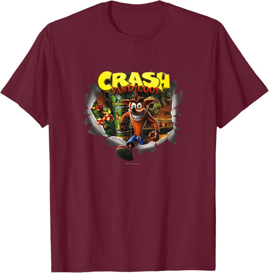 Crash Bandicoot Vintage Island Breakthrough Game Poster T-Shirt - T-Shirt | Maroon