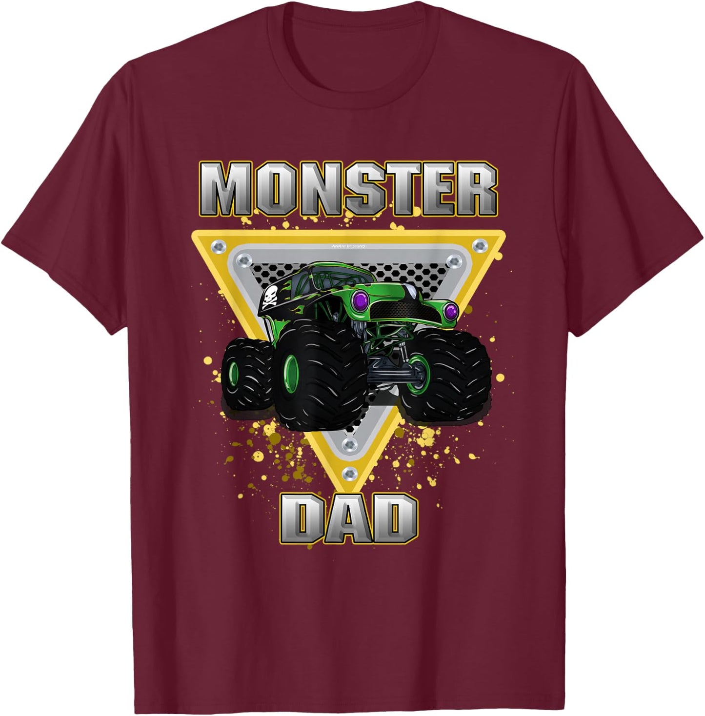 Monster Truck Dad T-Shirt - T-Shirt | Maroon